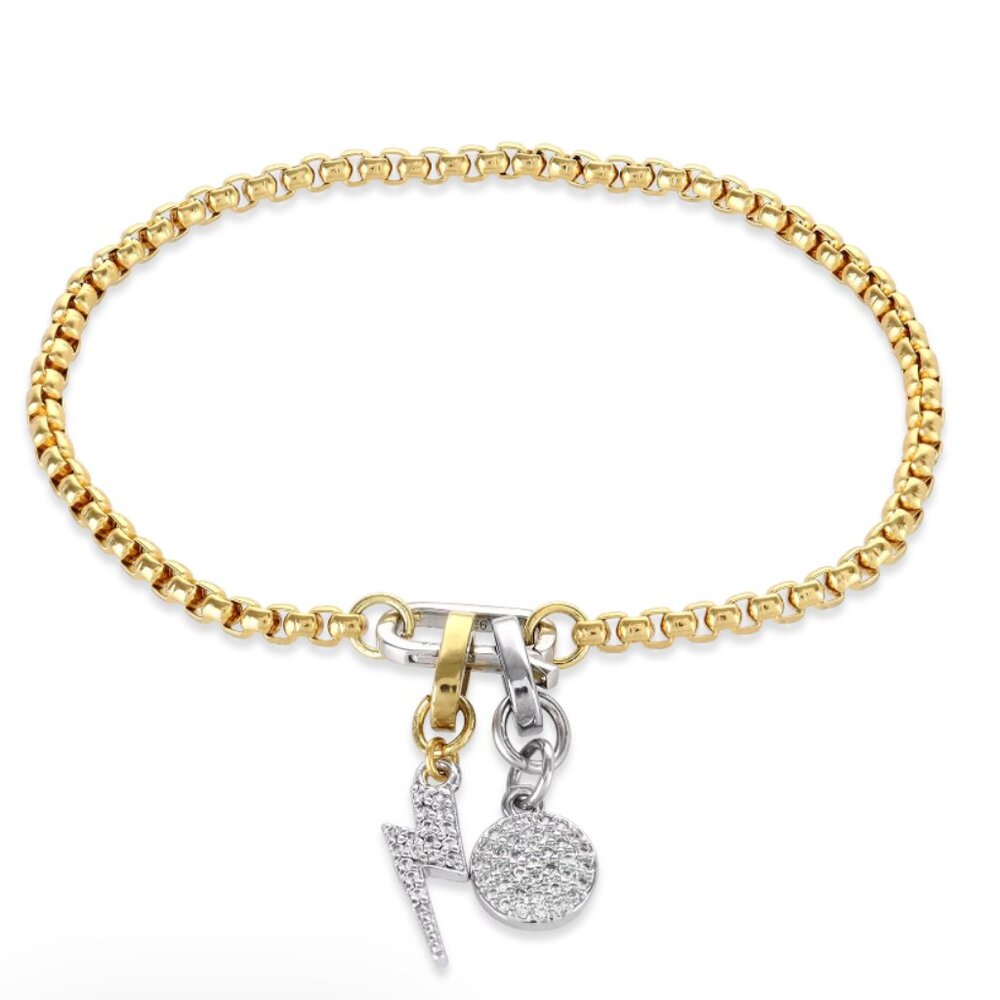 6.5" Mixed Metal Charm Bracelet